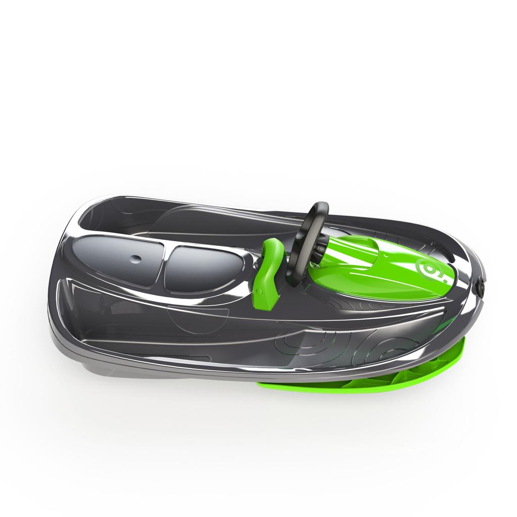 Luge TSL Weez 2 Places - Toboggan D'hiver Résistant, Design Sympa, 2 Freins, Ficelle De Traction - Fabriqué Dans Les Alpes Françaises