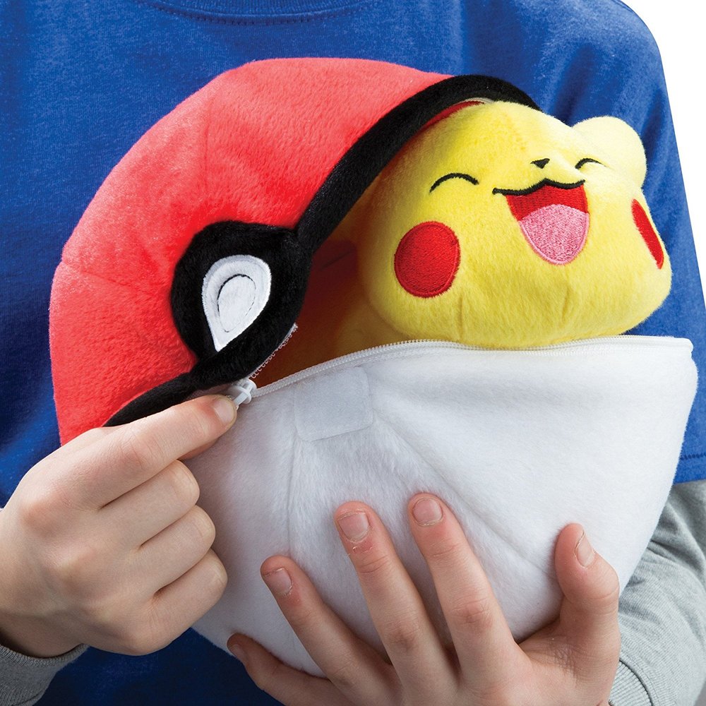 zipper poke ball pikachu plush toy sense