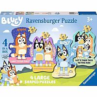 Bluey: 4 Large Shaped Puzzles  - Ravensburger 