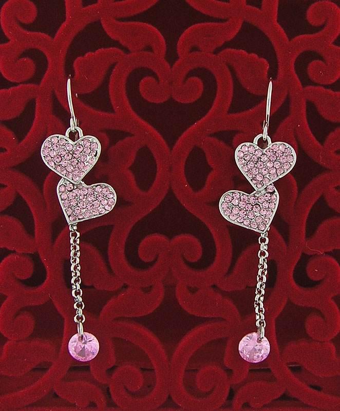 Crystal Heart Earrings Toy Sense