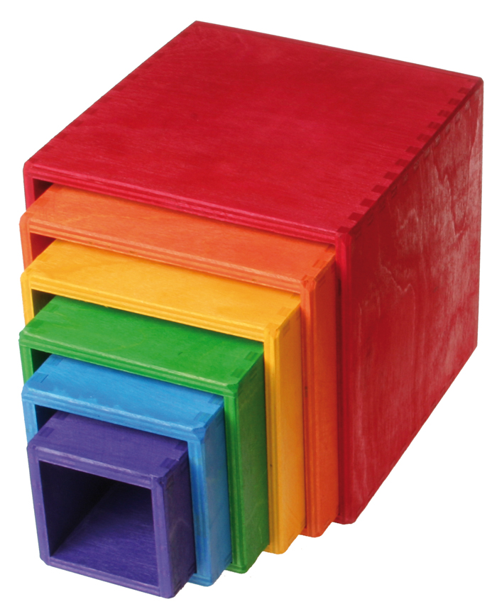 Large Rainbow Stacking Boxes Toy Sense