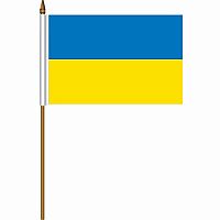 Ukraine Flag 4 x 6 inch on Stick