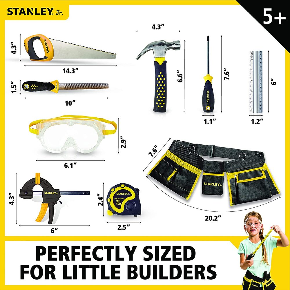 Stanley Jr. 10 Piece Tool Set. Toy Sense