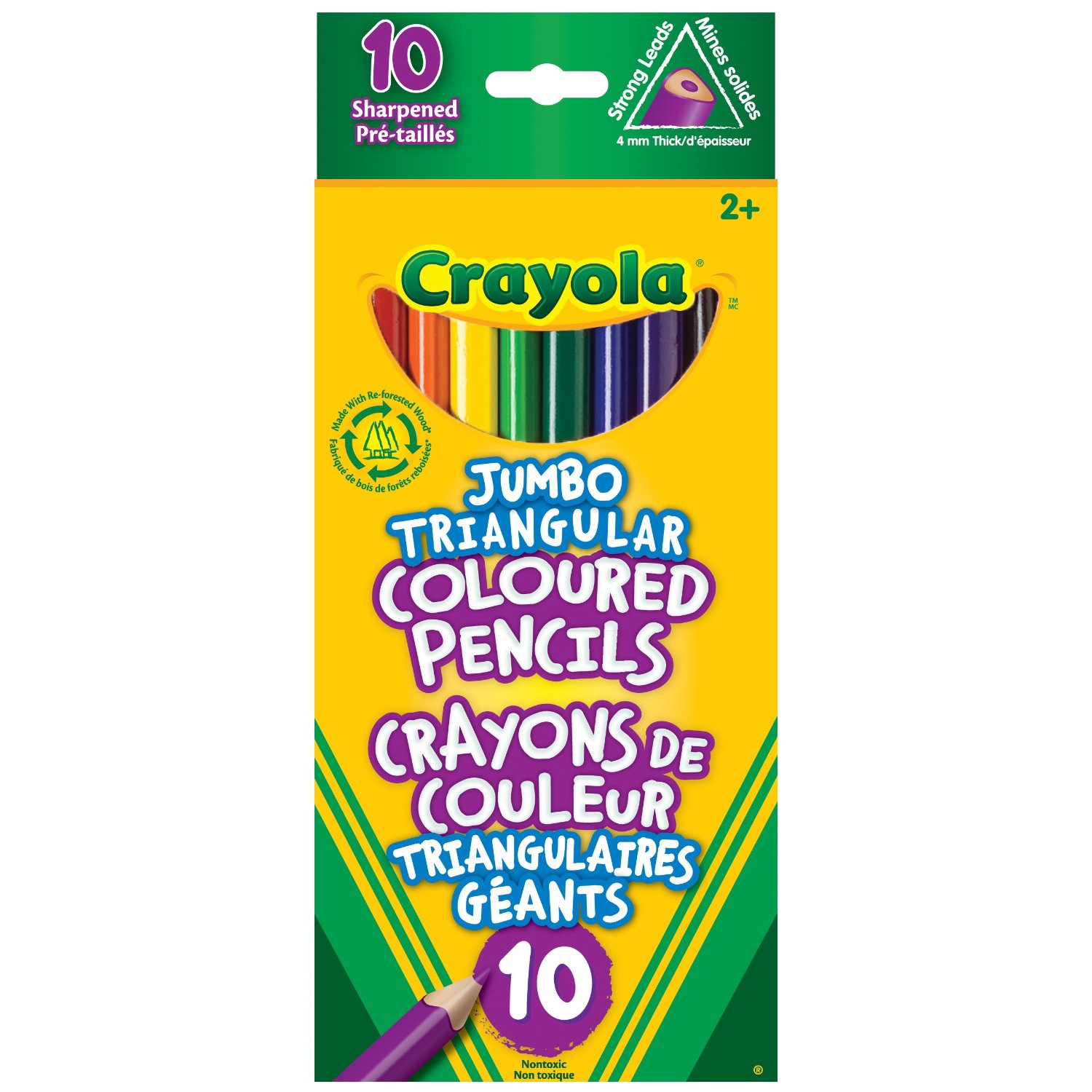 10 count Jumbo Triangular Crayons Toy Sense