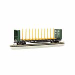 Bachmann HO 52' Centerbeam Bulkhead Flatcar 60472 - Black