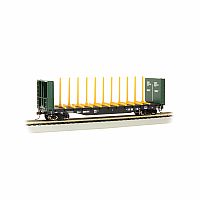 Bachmann HO 52' Centerbeam Bulkhead Flatcar 60472 - Black