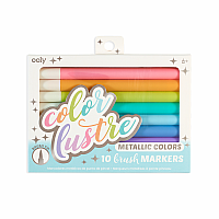 Color Lustre Metallic Brush Markers - Set of 10