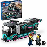 City: Race Car and Car Carrier Truck