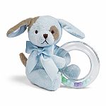Waggles Blue Puppy Shaker Rattle - Bearington Baby Collection