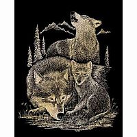Engraving Art - Wolves  