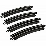 22 inch Radius Curved Track - 4 Pack - HO Scale.