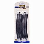 22 inch Radius Curved Track - 4 Pack - HO Scale