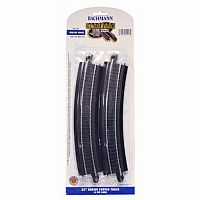 22 inch Radius Curved Track - 4 Pack - HO Scale