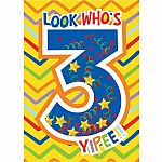 Age 3 Confetti Shaker Birthday Card