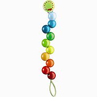 Rainbow Pearls Wooden Pacifier Chain