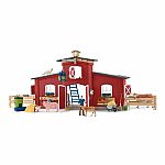 Large Barn with Animals and Accessories - Red  