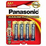 AA Panasonic Alkaline Plus Power Batteries - 4 Pack  