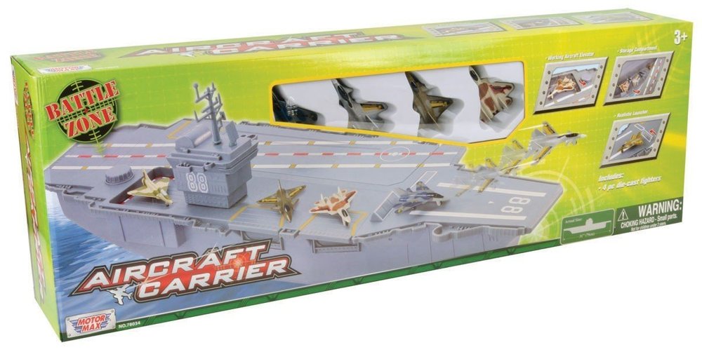 Daron Aircraft Carrier with 4 Diecast Aircrafts Toy Sense