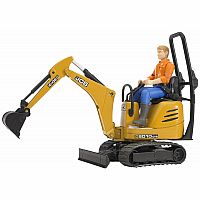 JCB Micro Excavator 8010 CTS and Construction Worker 