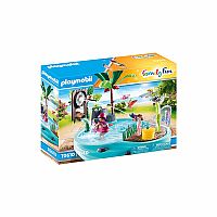Family Fun: Small Pool with Water Sprayer