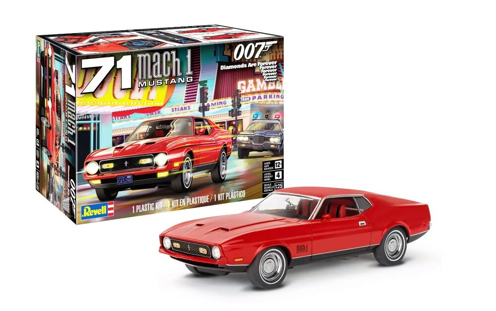 1971 Ford Mustang Mach 1 429 James Bond 007 Diamonds are Forever 1 25 Scale Plastic Model Kit Toy Sense