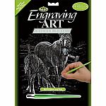 Engraving Art - Mare & Foal