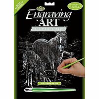 Engraving Art - Mare & Foal