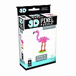 3D Pixel Puzzle - Flamingo