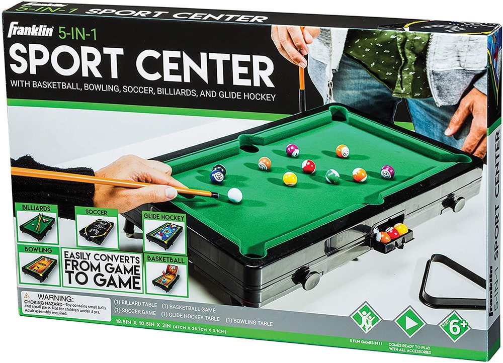 TABLETOP SPORTS GAME TABLE 5-In-1 Pool Billiard Soccer Bowling Basketball 