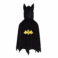 Black Bat Cape with hood - Size 5-6