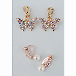 Boutique Butterfly Clip On Earrings