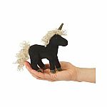 Mini Black Unicorn Finger Puppet
