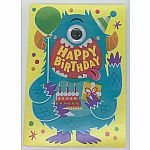 Blue Monster Birthday Card