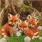 Crystal Art Medium Framed Kit - Fox Cubs   