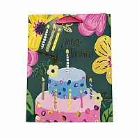 Floral Happy Birthday Medium Gift Bag