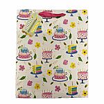 Birthday Cakes and Flowers Large Gift Bag