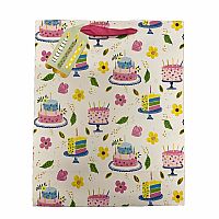 Birthday Cakes and Flowers Large Gift Bag