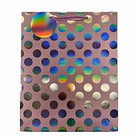 Pink Foil Dots Large Gift Bag