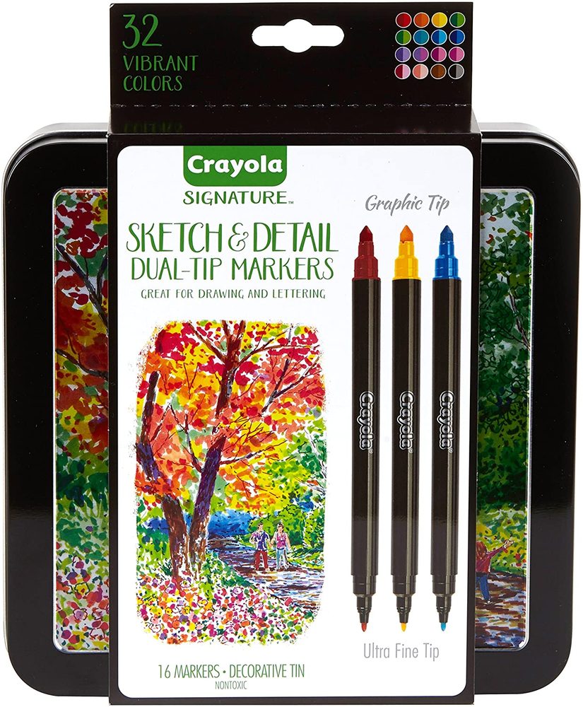 Crayola Signature Sketch & Detail Dual Tip Markers Toy Sense