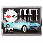 1957 Chevy Corvette Metal Sign