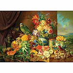 Schuster: Still Life with Fruit Flowers and Parrot - ENJOY Puzzles
