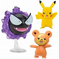 Pokemon Battle Figure 3 Pack - Pikachu, Teddiursa, & Ghastly 