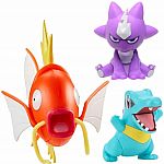 Pokemon Battle Figure 3 Pack - Toxel, Totodile, & Magikarp.  