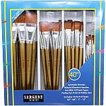 Flat Jumbo Brushes Set - 40 Pieces.