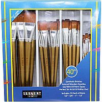 Flat Jumbo Brushes Set - 40 Pieces. 