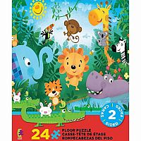 Jungle Animals - Double Sided Floor Puzzle - Ceaco