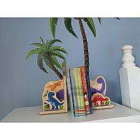 Wooden Dinosaur Bookends