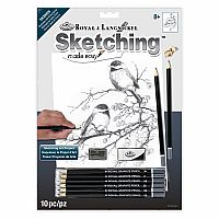 Sketching Made Easy - Chickadees with Winter Berries  