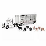 1/32 Freightliner 122SD Semi with Livestock Trailer & Cattle
