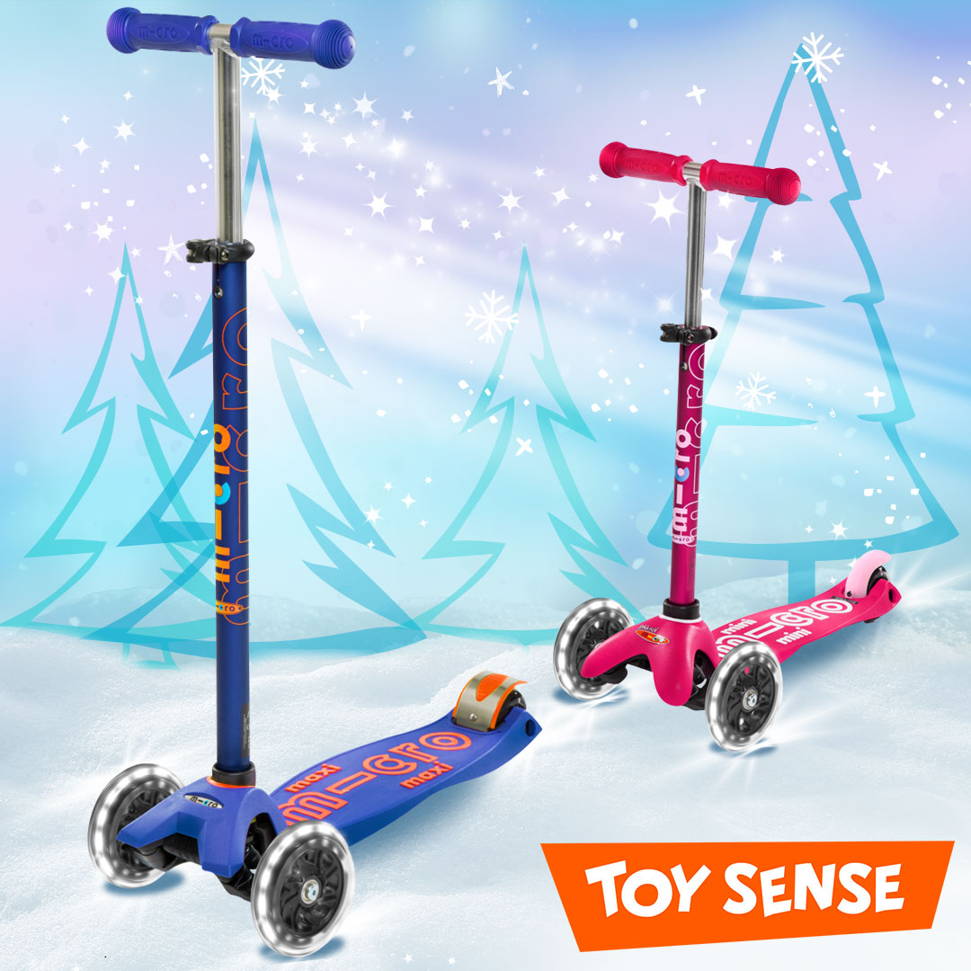 Micro Kickboard Maxi Deluxe LED Blue Toy Sense